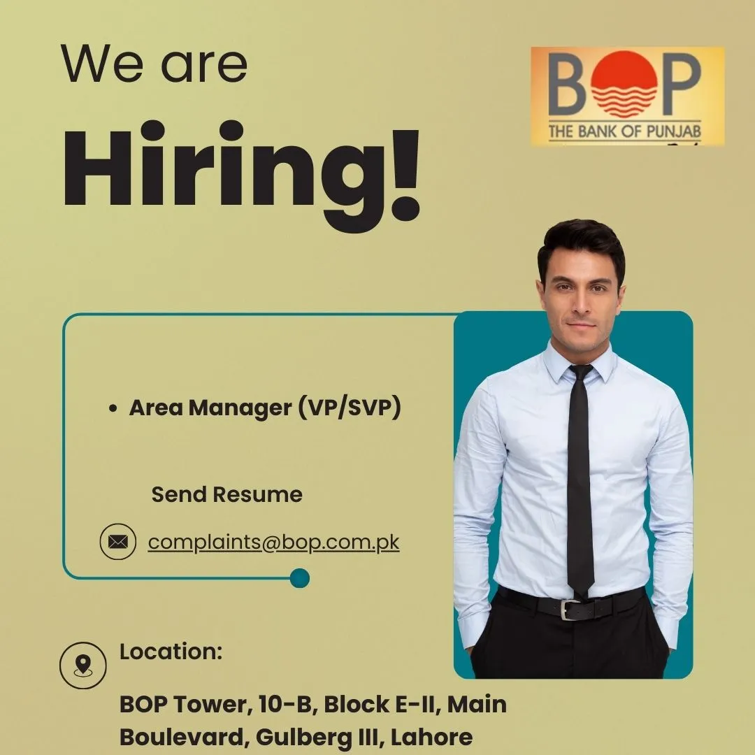 Exciting Area Manager at BOP Bank Jobs 2025