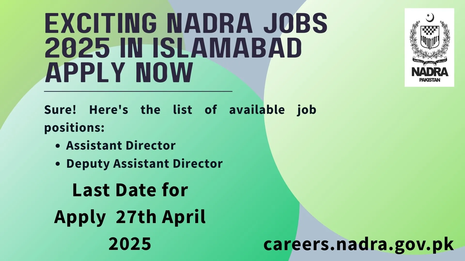 Exciting NADRA Jobs 2025 in Islamabad Apply Now